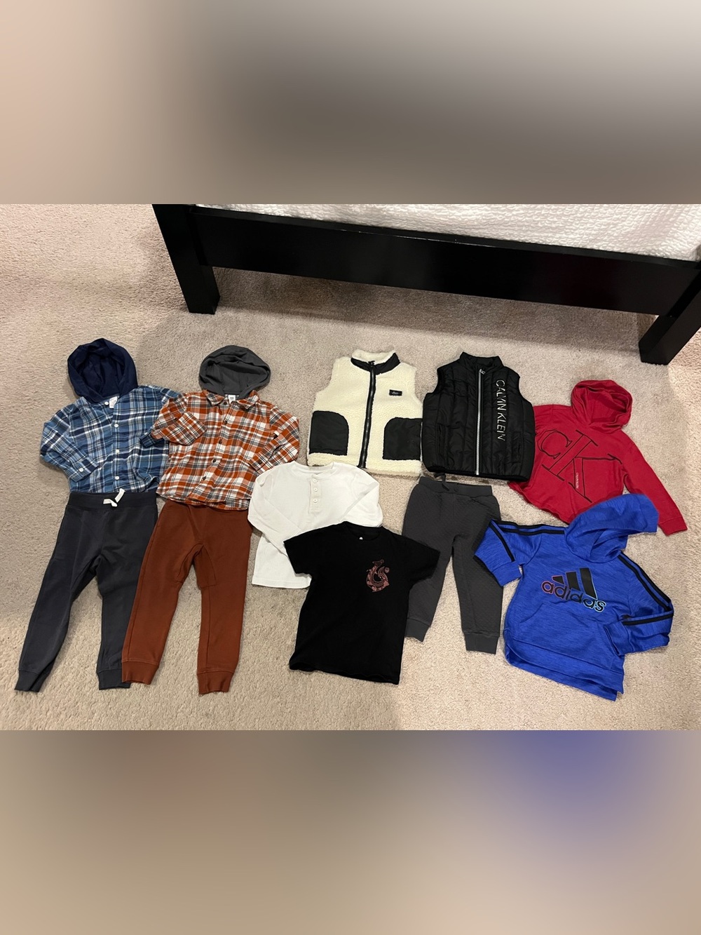 Huge lot of 3T Clothing Boys Bass Vest Adidas Hoodies Plaid Flannels Pants